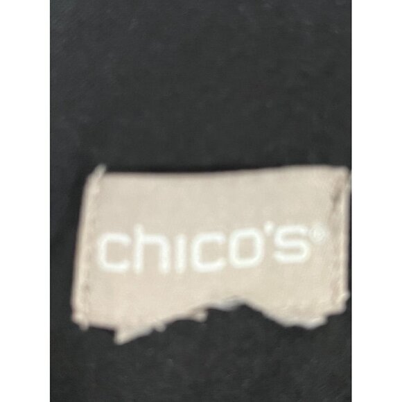 Chicos Dress 2X Black Floral Maxi Tropical Feminine Tiered Retro Whimsical 80s - Picture 2 of 16